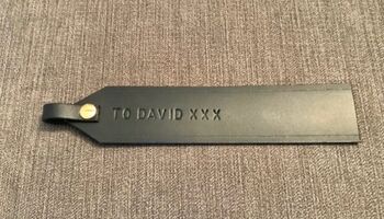 Personalised Embossed Black Leather Bookmark, 7 of 12