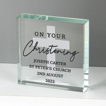 On Your Christening Personalised Crystal Token, 2 of 4