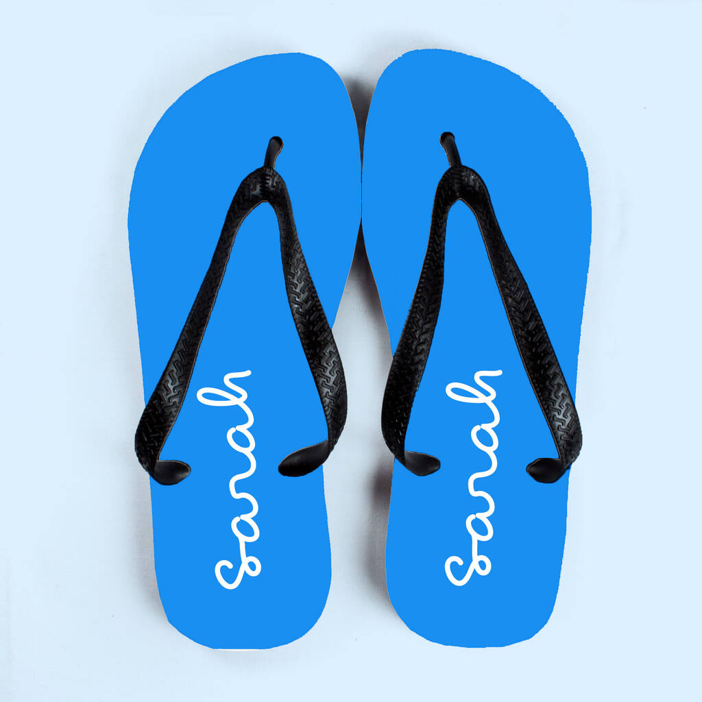 Personalised Blue Summer Style Flip Flops, 1 of 6