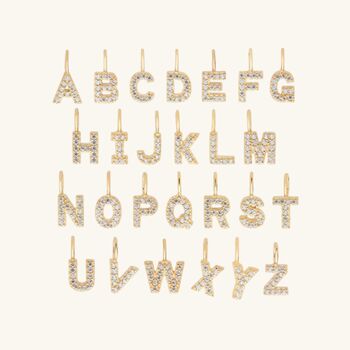 Gold Personalised Pave Initial Necklace, 2 of 3