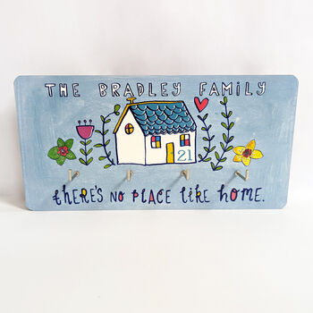 Personalised 'There's No Place Like Home' Key Holder, 3 of 5