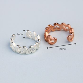 Sterling Silver Heart Ear Cuff, 2 of 4