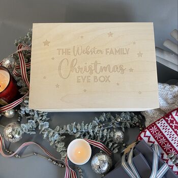 Personalised Luxury Pine Christmas Eve Box, 9 of 12
