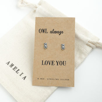 Silver Owl Earrings. Always Love You, 2 of 3