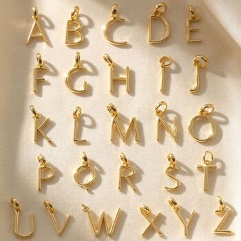 18k Gold Vermeil Plated Initial Pendant Necklace, 5 of 5