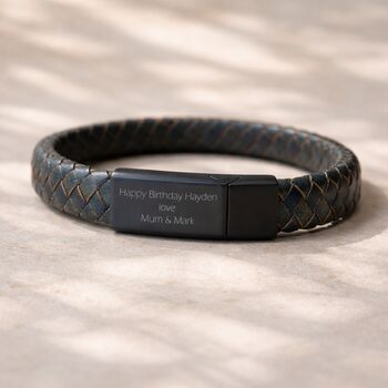 Gifts For Men Personalised Leather Bracelet, 8 of 11
