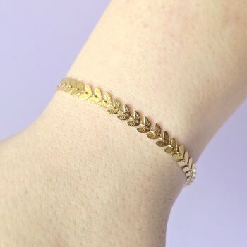 Leaf Bracelet In Water Resistant Stainless Steel, 3 of 4