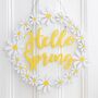 Hello Spring Hanging Daisy Wreath Decoration, thumbnail 1 of 3