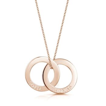 Engraved 18 K Rose Gold Plated Russian Ring Necklace, 2 of 11