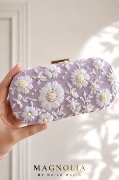 Lilac Breeze | Light Purple Capsule Embroidery Clutch, 5 of 8
