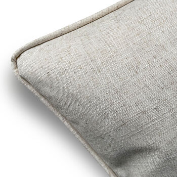 Luxury Heavy Linen Blend Cushion, Beige Natural Linen Colour, 6 of 7