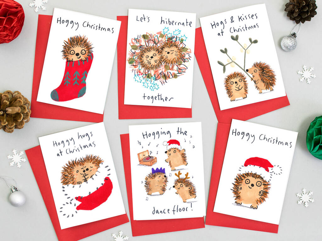 Hedgehog Christmas Cards Pack Of Eight Cards By Jo Clark Design 