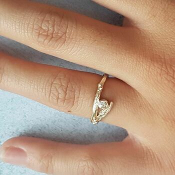 Diamond Organic Twig Engagement And Wedding Ring, 6 of 8