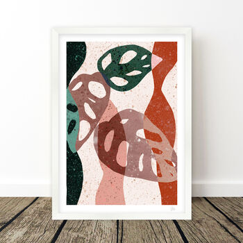 Terrazzo Abstract Large Leaf Print, 7 of 8