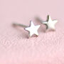 Sterling Silver Mini Plain Star Stud Earrings, thumbnail 2 of 5