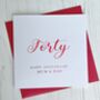 Personalised Ruby Wedding Anniversary Metallic Card, thumbnail 1 of 3