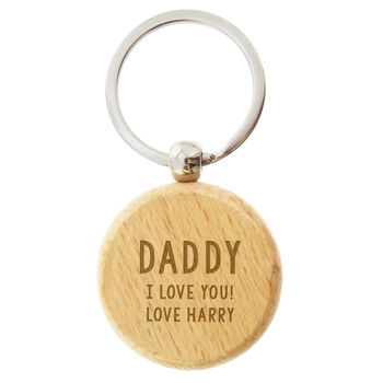 Personalised Dad Or Grandad Wooden Keyring, 2 of 4