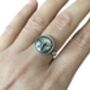 Moon Face Sterling Silver Adjustable Ring, thumbnail 8 of 9