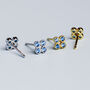 Sterling Silver Blue Crystal Stud Earrings, thumbnail 4 of 6