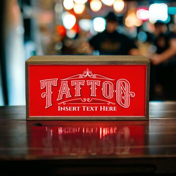 Personalised Light Box Tattoo Parlour Sign, 2 of 5