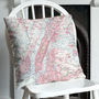 New York Vintage Map Faux Suede/Organic Cotton Cushion, thumbnail 2 of 6