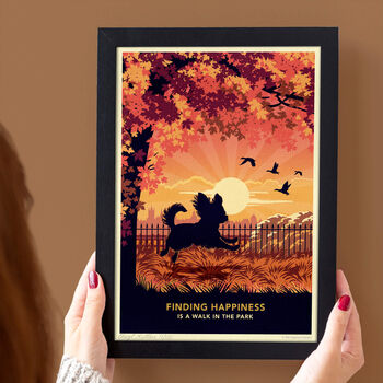 Longhaired Chihuahua In An Autumn Park. Limited Edition Dog Print, 4 of 7