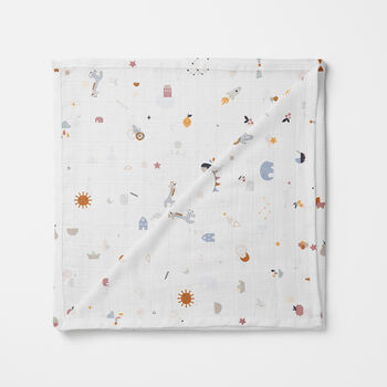 Bamboo Baby Swaddle Blanket, Signature Print, 3 of 6