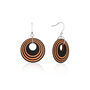 Halloween Black And Orange Stripey Circular Earrings, thumbnail 1 of 5