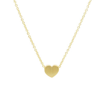 Small Heart Necklace In Matt Gold/Silver, 2 of 7