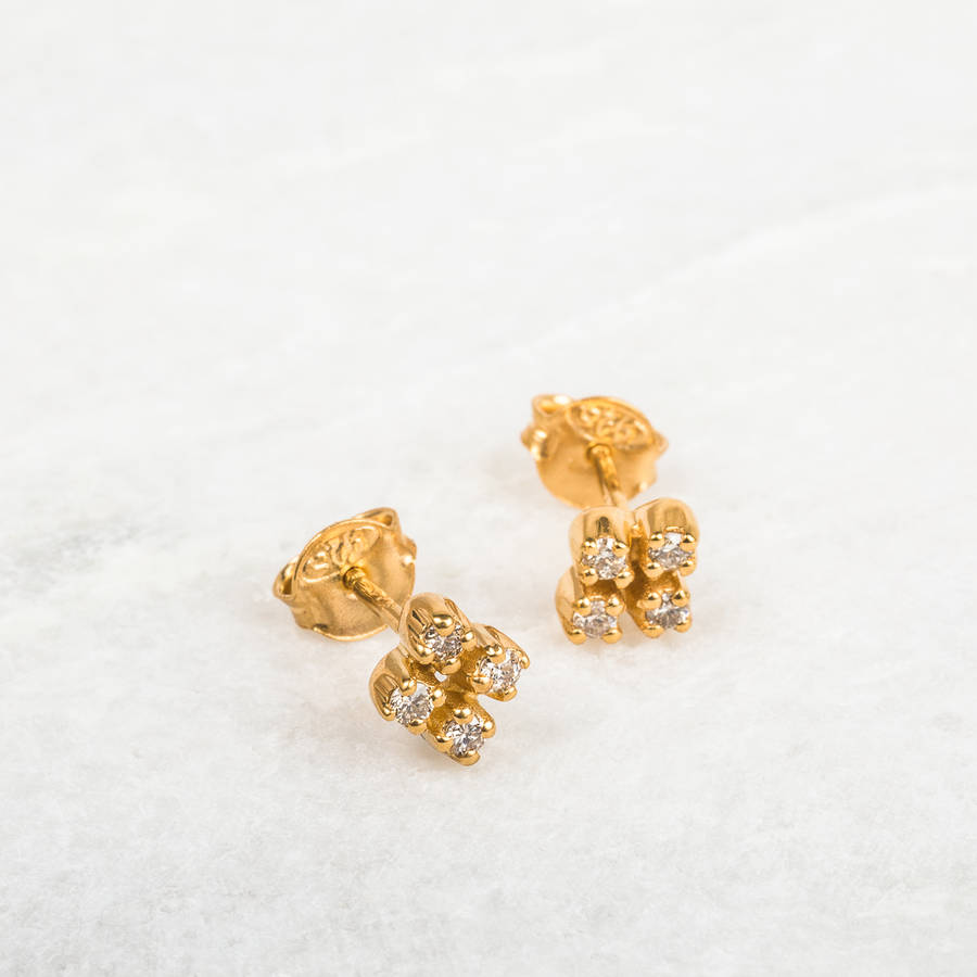 real diamond cluster stud earrings by carrie elizabeth jewellery ...