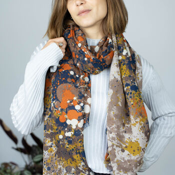 Personalised Splash Paint Mix Coloured Print Scarf, 7 of 12
