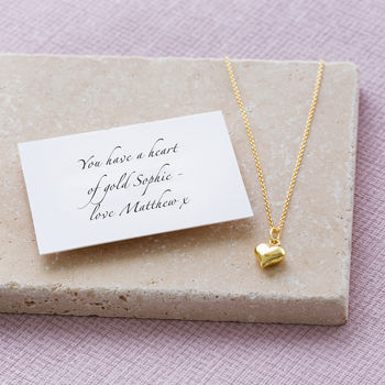 Personalised Mother's Day Heart Of Gold Plated Necklace, 2 of 2