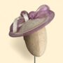 Ivory And Lilac Modern Saucer Hat 'Larisa', thumbnail 2 of 12