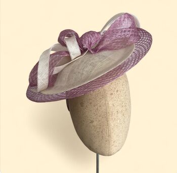 Ivory And Lilac Modern Saucer Hat 'Larisa', 2 of 12