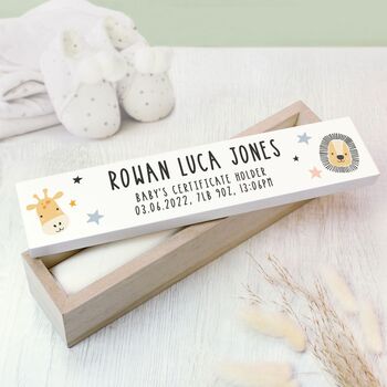 Personalised Safari Animals Wooden Certificate Holder, 3 of 3