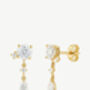Gold Or Silver Crystal Drop Stud Earrings, Bridal Style Jewellery, thumbnail 2 of 5