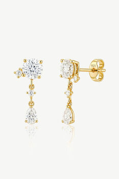 Gold Or Silver Crystal Drop Stud Earrings, Bridal Style Jewellery, 2 of 5