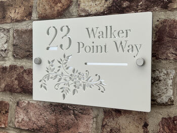 Personalised Floral Design House Sign Acrylic, 4 of 5