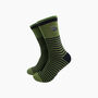 Embroidered Black Sheep Striped Combed Cotton Socks In Green, thumbnail 1 of 4