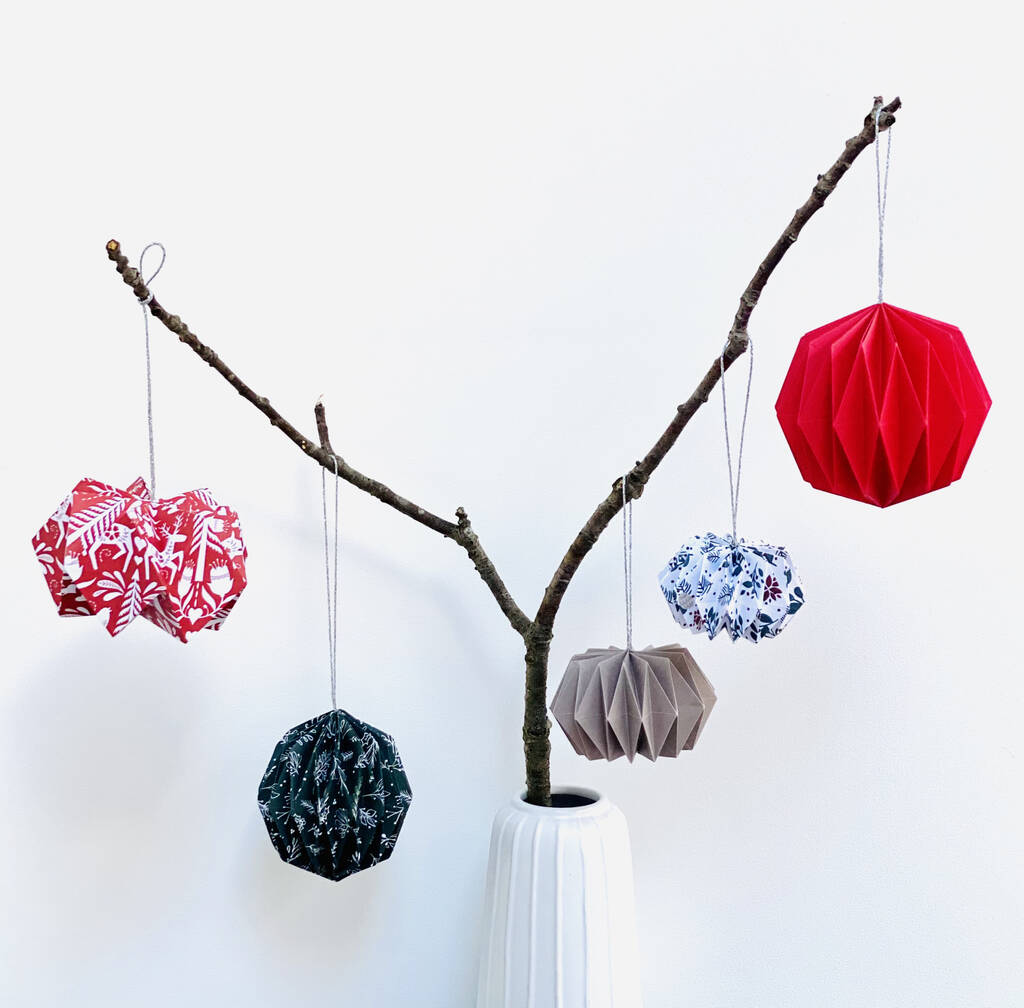 Fold Your Own Origami Urchin Baubles, 1 of 12