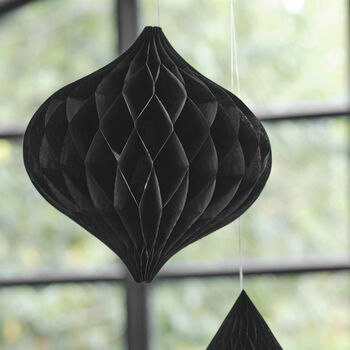 Black Honeycomb Paper Hanging Decorations, 2 of 4
