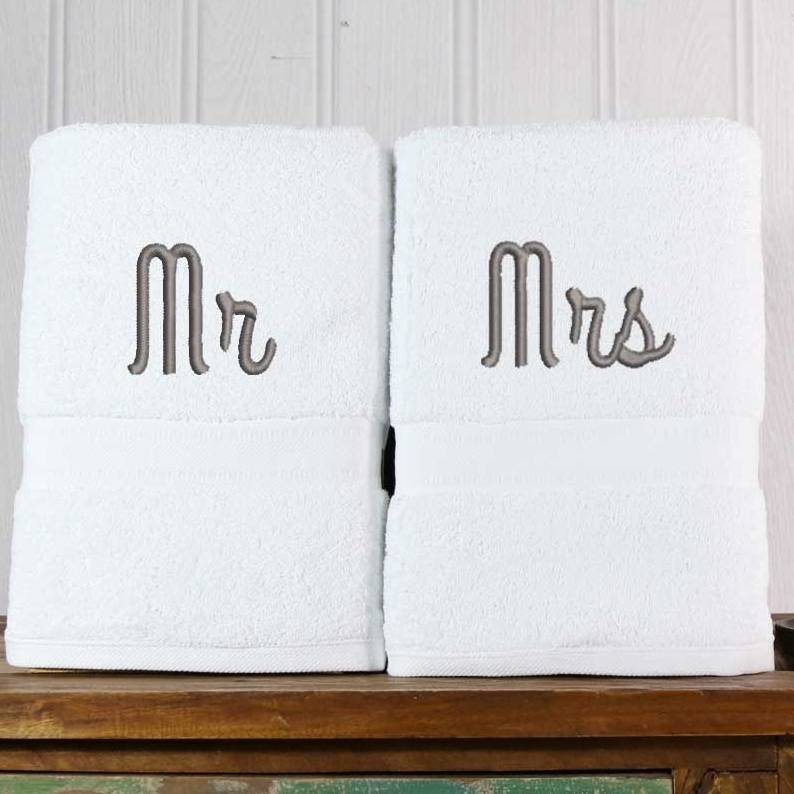 mr and mrs bath towels set by duncan stewart