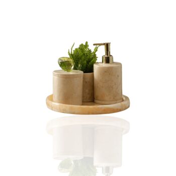 Black Marble Bathroom Set With Gold Hyacinth Detail, 4 of 6