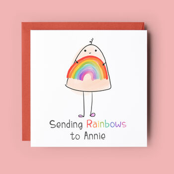 Sending Rainbows To You Personalised Card, 2 of 4
