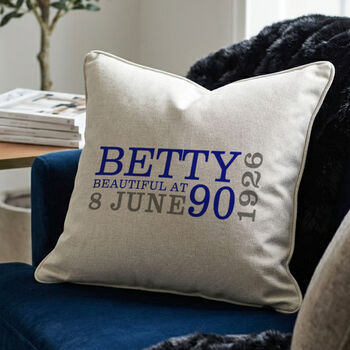 Personalised 90th Birthday Cushion, 4 of 10