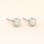 Mini Sterling Silver Opal Stud Earrings, thumbnail 1 of 6