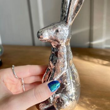 Silver Style Hare Ornament, 2 of 6