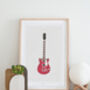 Vintage Guitar A4 Illustrated Print For Music Lover, thumbnail 2 of 4