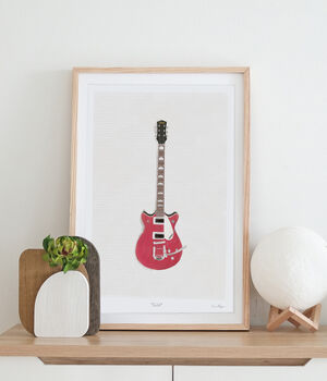 Vintage Guitar A4 Illustrated Print For Music Lover, 2 of 4