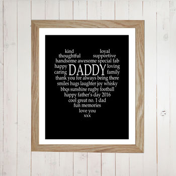 Personalised Dad Heart Print, 2 of 4
